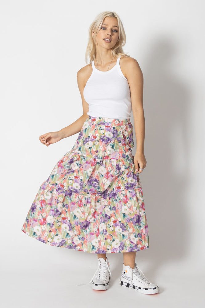 Floral maxi skirt size cheap 18