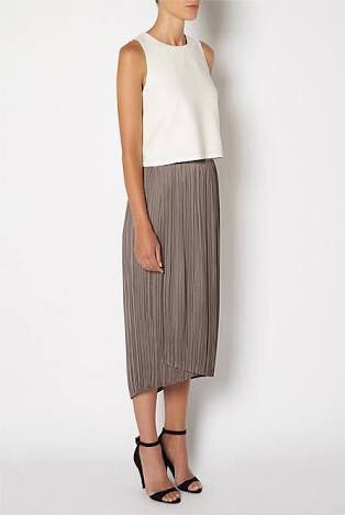 Witchery grey 2025 pleated skirt